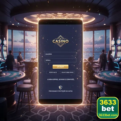Tela de login do cassino 3633bet com campos para usuário e senha.